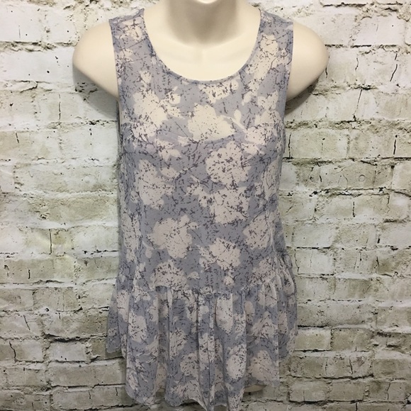 Kimchi Blue Gray Printed Peplum Tank Top - Picture 1 of 6
